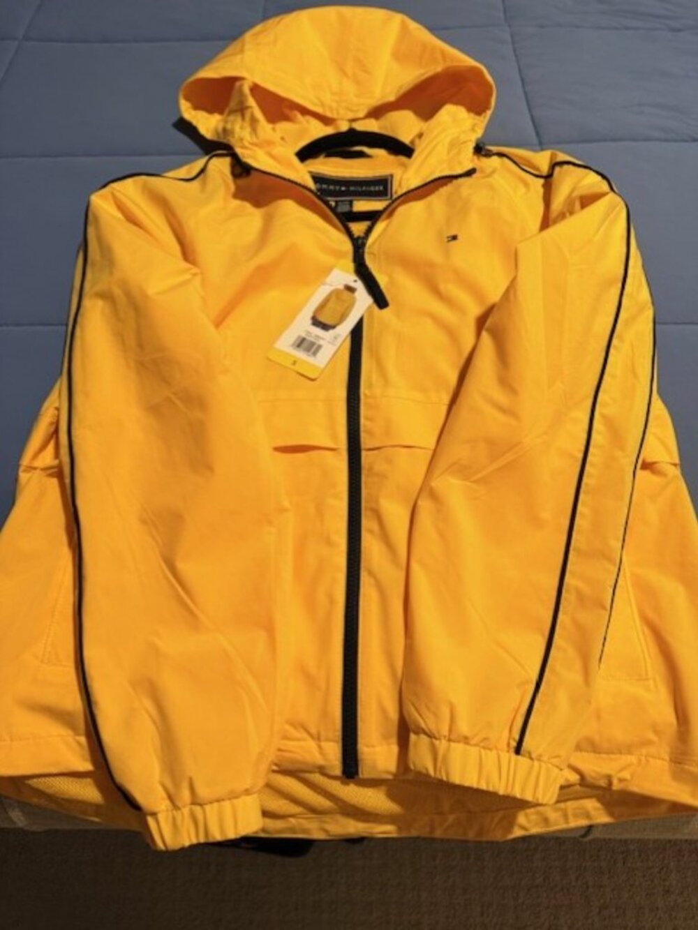 Tommy Hilfiger Women's Lightweight Hooded Windbreaker Jacket Yellow Size S, NWT